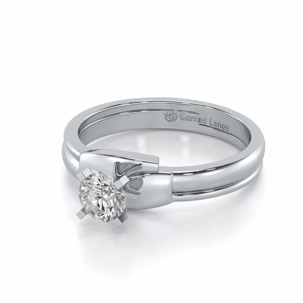Bhavya Solitaire Ring For Men - White Gold - Image 3