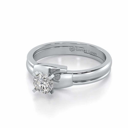 Bhavya Solitaire Ring For Men - White Gold - Image 3