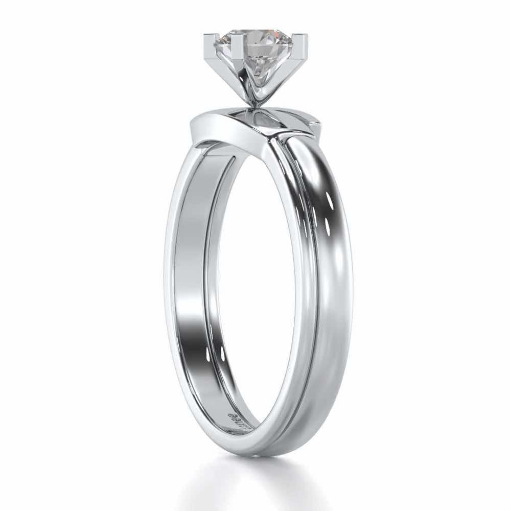 Bhavya Solitaire Ring For Men - White Gold - Image 4