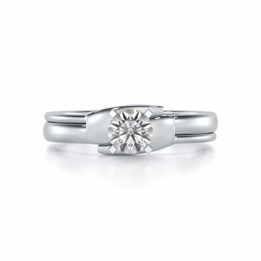 Bhavya Solitaire Ring For Men - White Gold - Image 5