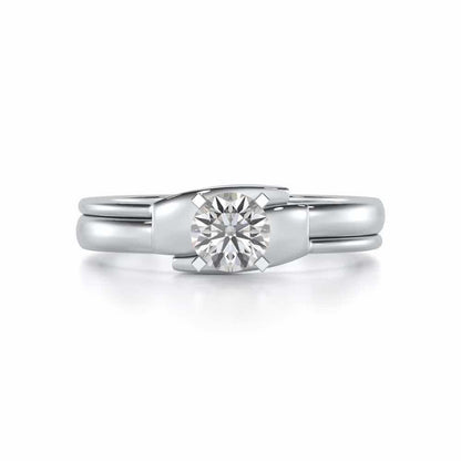 Bhavya Solitaire Ring For Men - White Gold - Image 5