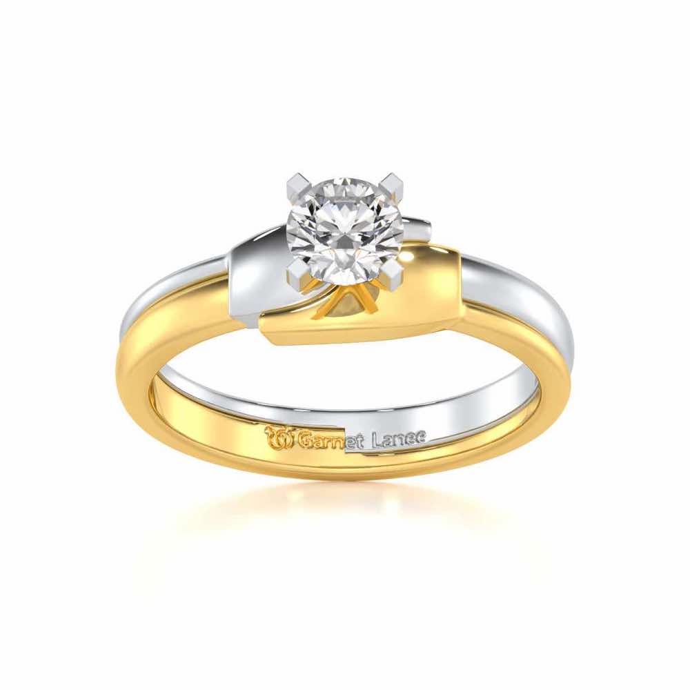 Bhavya Solitaire Ring For Men - Yellow Gold - Image 2