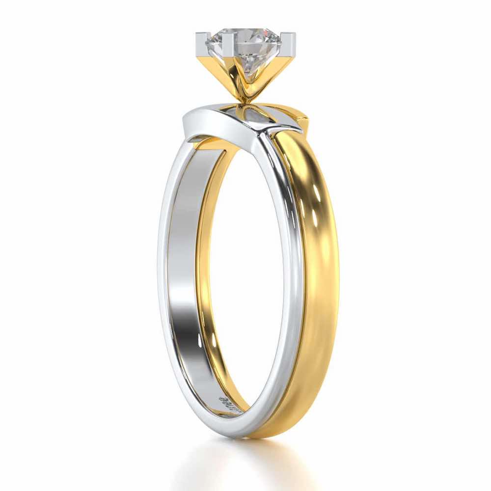 Bhavya Solitaire Ring For Men - Yellow Gold - Image 4