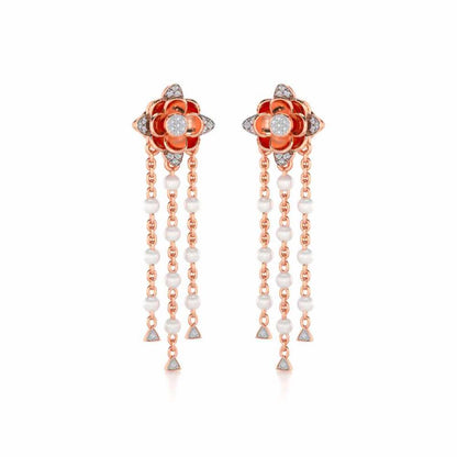 Bhrami Silver Dangler Earrings - Rose Gold - Image 2