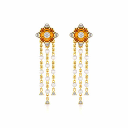 Bhrami Silver Dangler Earrings - Yellow Gold - Image 1