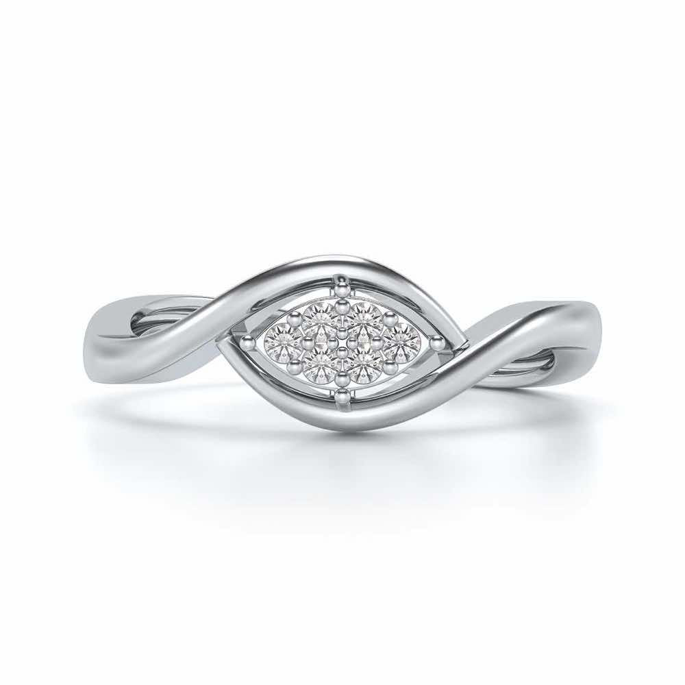 Bina Silver Ring - White Gold - Image 4