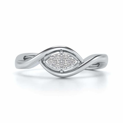Bina Silver Ring - White Gold - Image 4