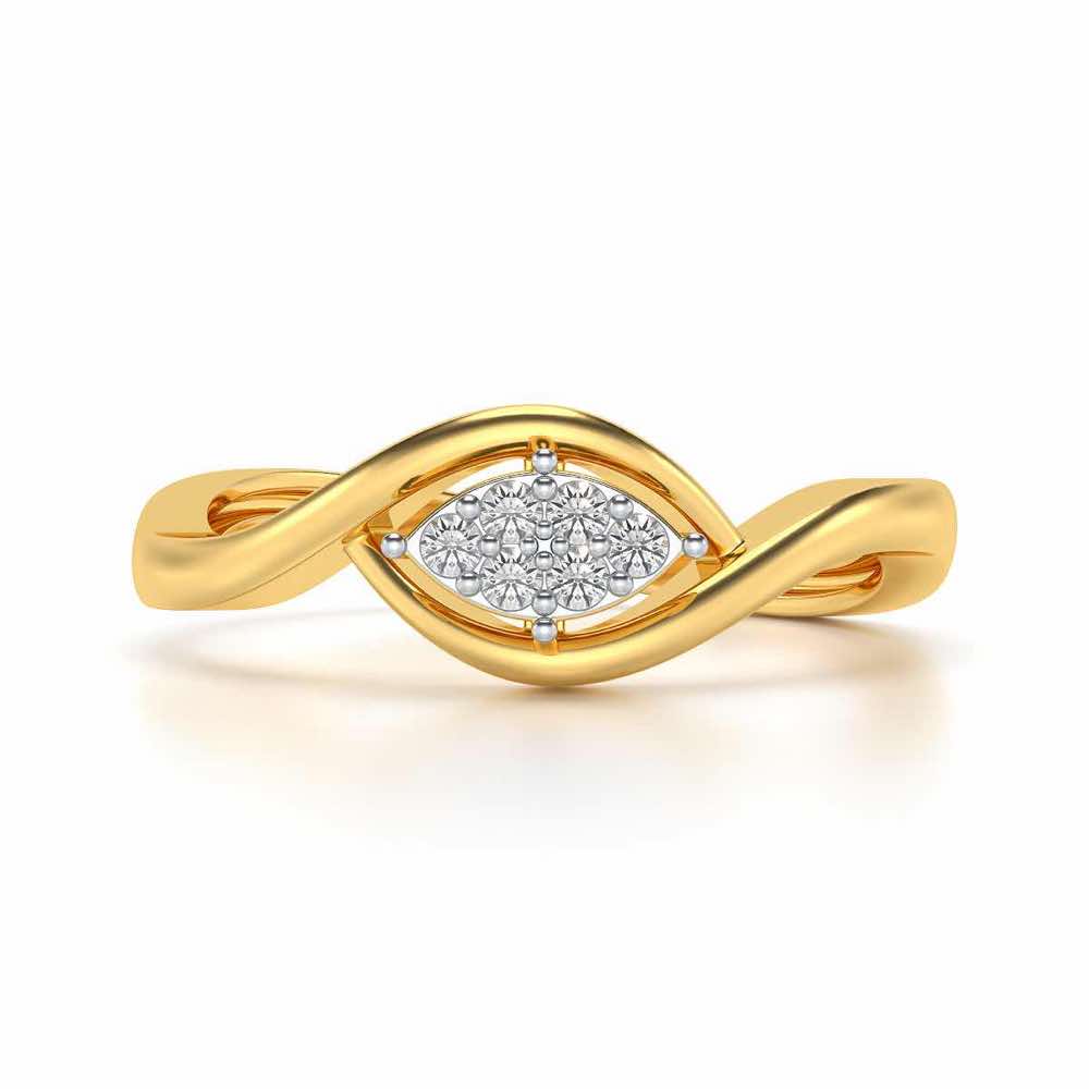 Bina Silver Ring - Yellow Gold - Image 4