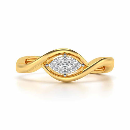 Bina Silver Ring - Yellow Gold - Image 4