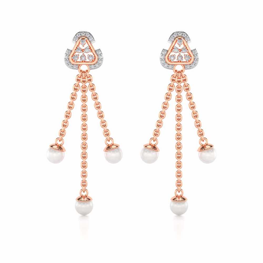 Binge Silver Dangler Earrings - Rose Gold - Image 1