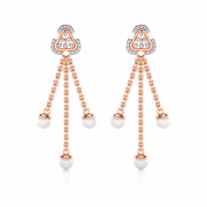 Binge Silver Dangler Earrings - Rose Gold - Image 1