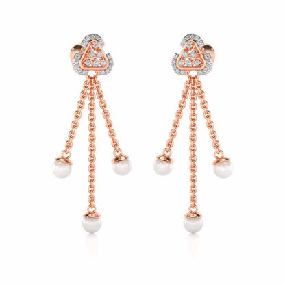 Binge Silver Dangler Earrings - Rose Gold - Image 2