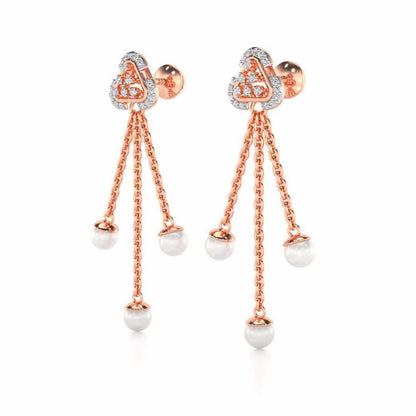 Binge Silver Dangler Earrings - Rose Gold - Image 3