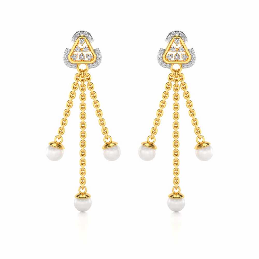 Binge Silver Dangler Earrings - Yellow Gold - Image 1