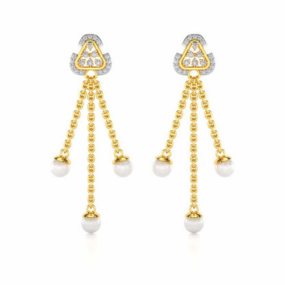 Binge Silver Dangler Earrings - Yellow Gold - Image 1
