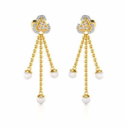 Binge Silver Dangler Earrings - Yellow Gold - Image 2