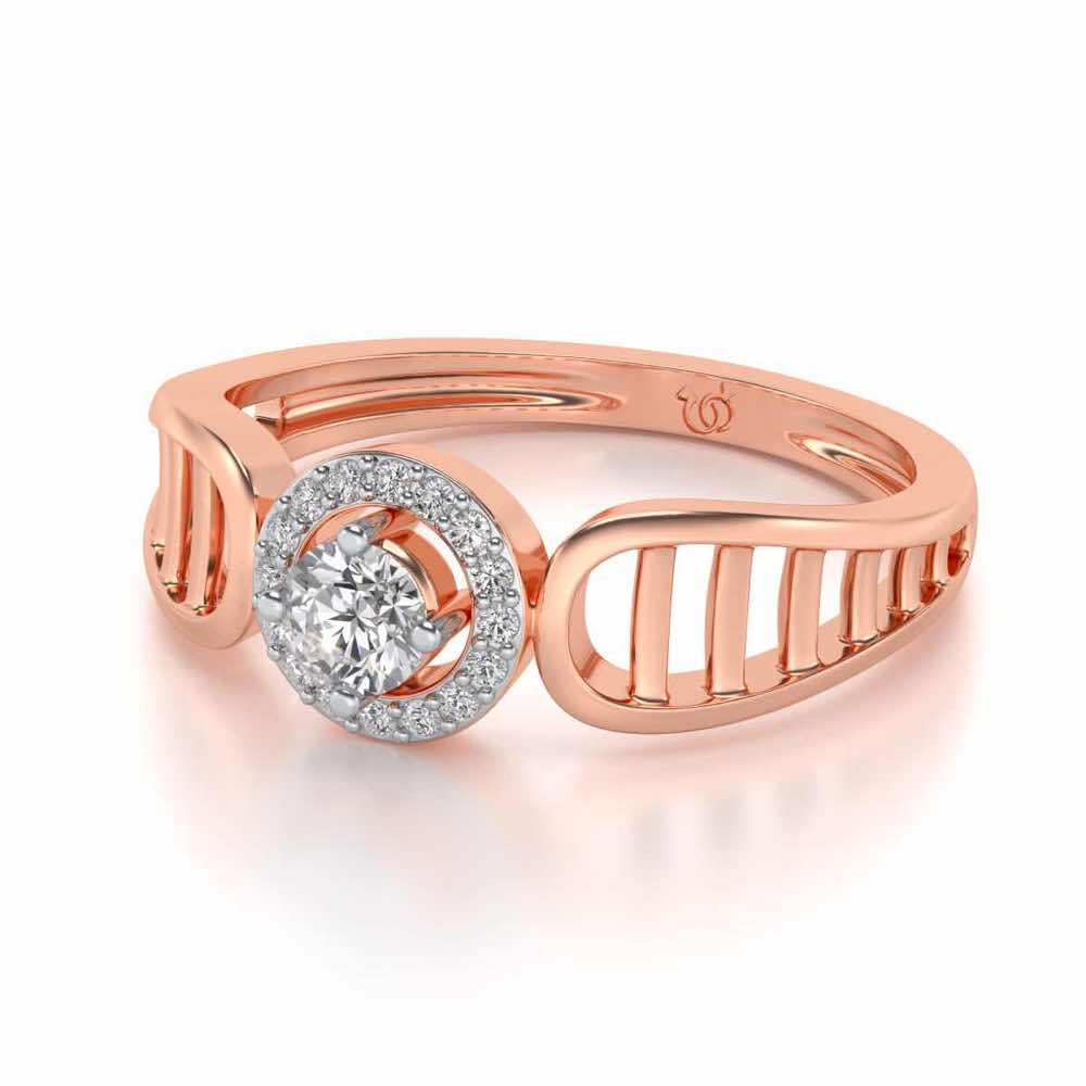 Binge Shine Solitaire Silver Ring - Rose Gold - Image 2