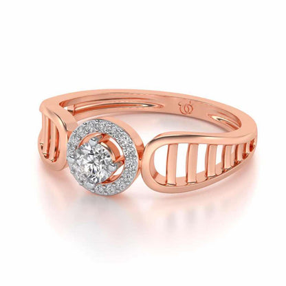 Binge Shine Solitaire Silver Ring - Rose Gold - Image 2