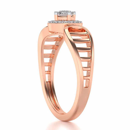 Binge Shine Solitaire Silver Ring - Rose Gold - Image 3