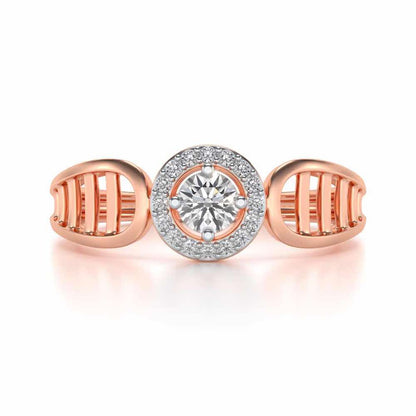 Binge Shine Solitaire Silver Ring - Rose Gold - Image 4