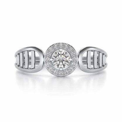 Binge Shine Solitaire Silver Ring - White Gold - Image 4