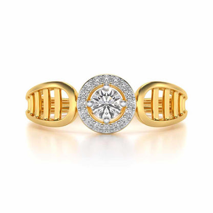 Binge Shine Solitaire Silver Ring - Yellow Gold - Image 4