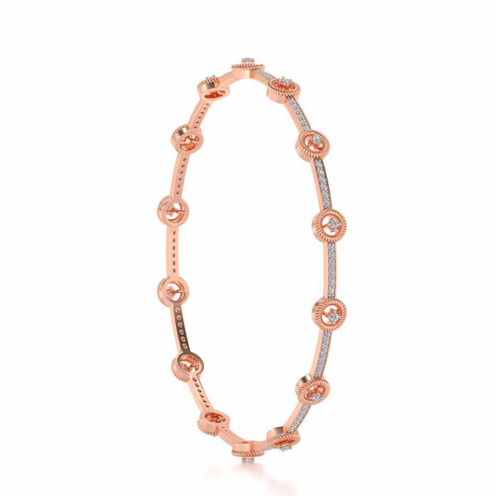 Bird Eye Silver Bangles - Rose Gold - Image 3