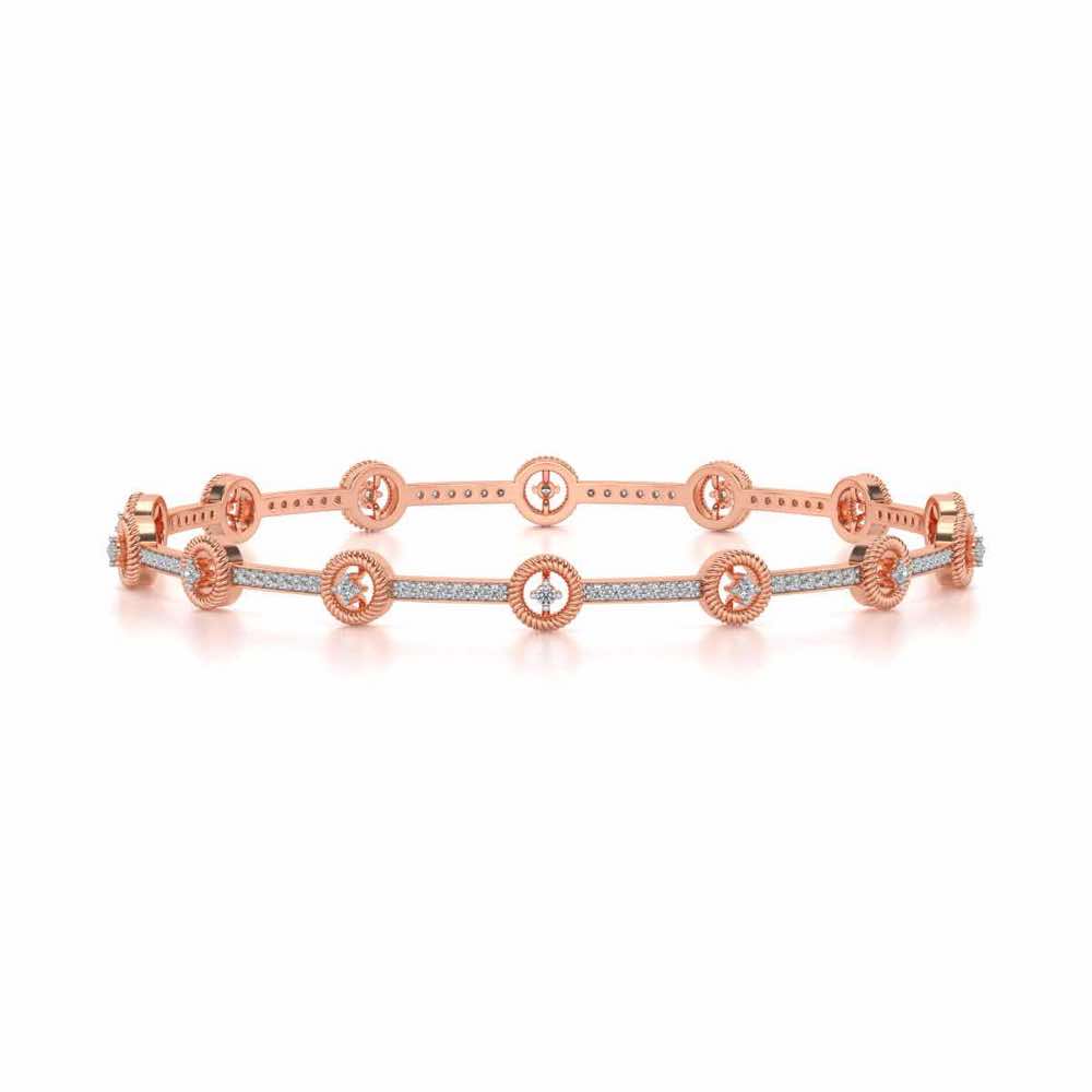 Bird Eye Silver Bangles - Rose Gold - Image 4