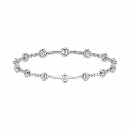 Bird Eye Silver Bangles - White Gold - Image 5