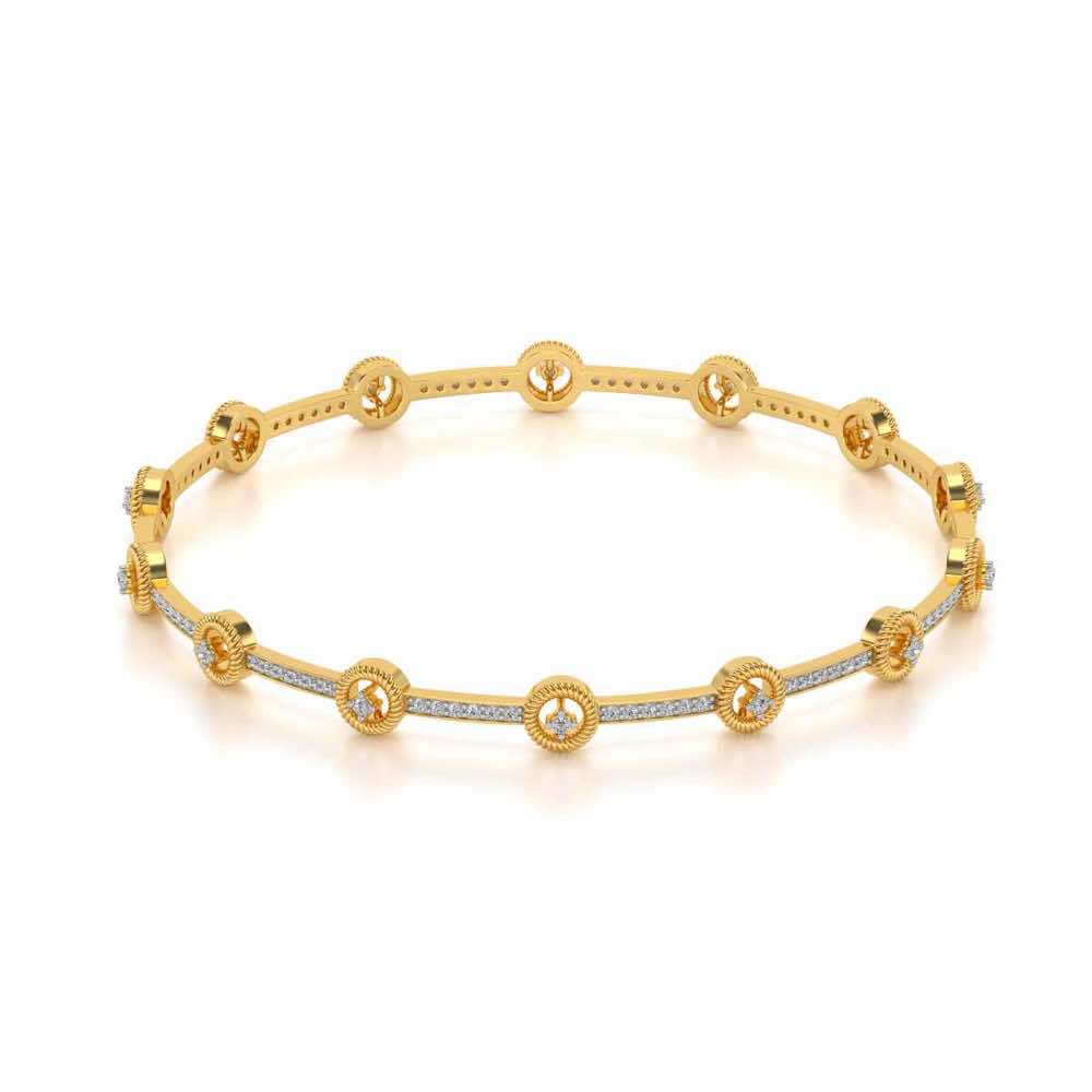 Bird Eye Silver Bangles - Yellow Gold - Image 2