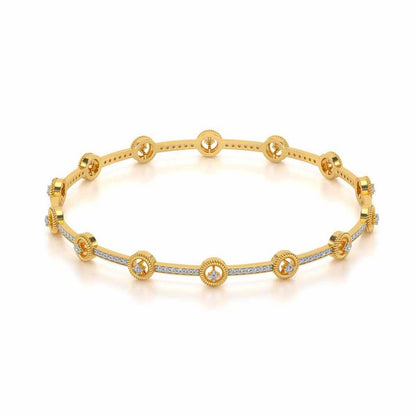 Bird Eye Silver Bangles - Yellow Gold - Image 2