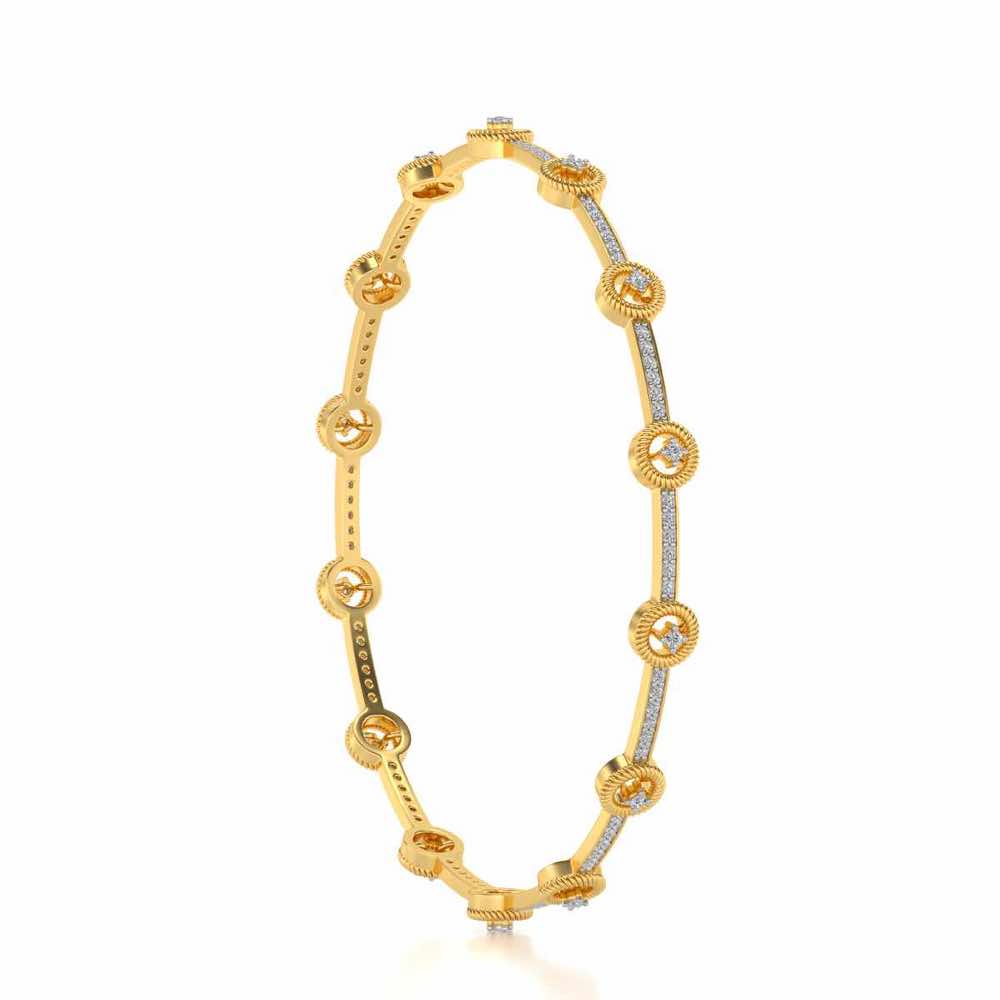 Bird Eye Silver Bangles - Yellow Gold - Image 3