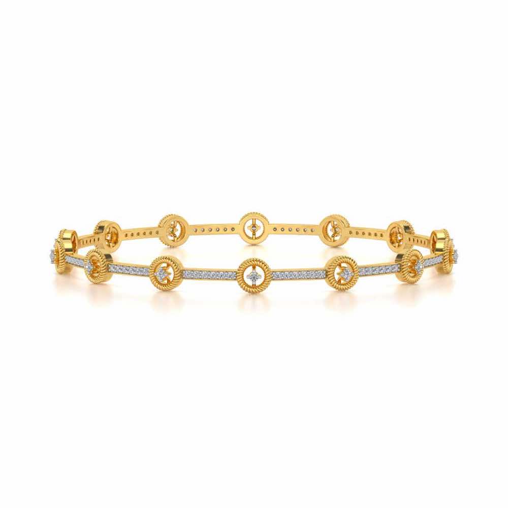 Bird Eye Silver Bangles - Yellow Gold - Image 4