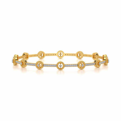 Bird Eye Silver Bangles - Yellow Gold - Image 4