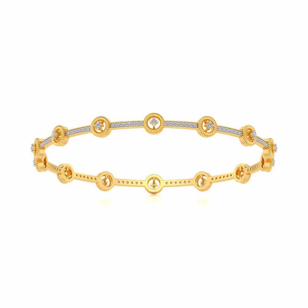 Bird Eye Silver Bangles - Yellow Gold - Image 5