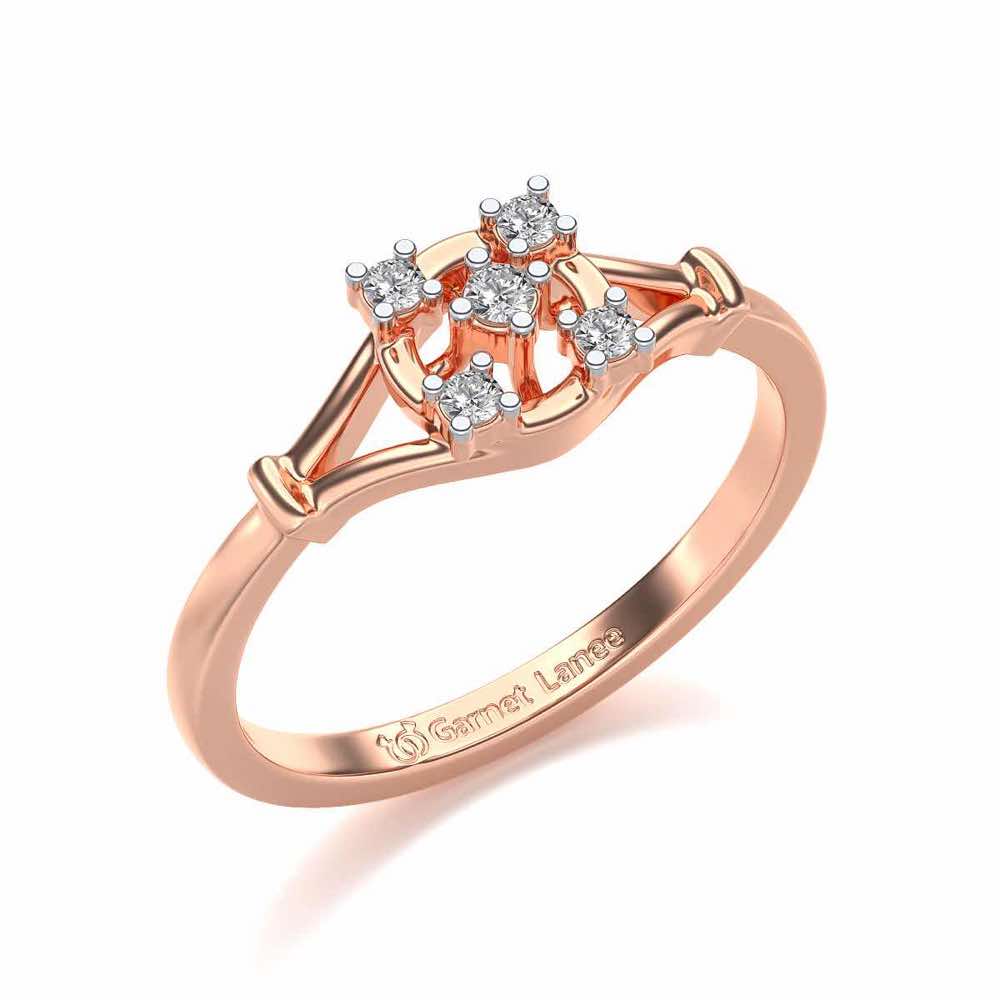 Bishakha Silver Ring - Rose Gold - Image 1