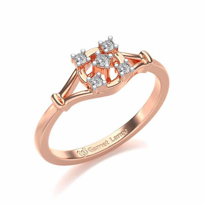 Bishakha Silver Ring - Rose Gold - Image 1
