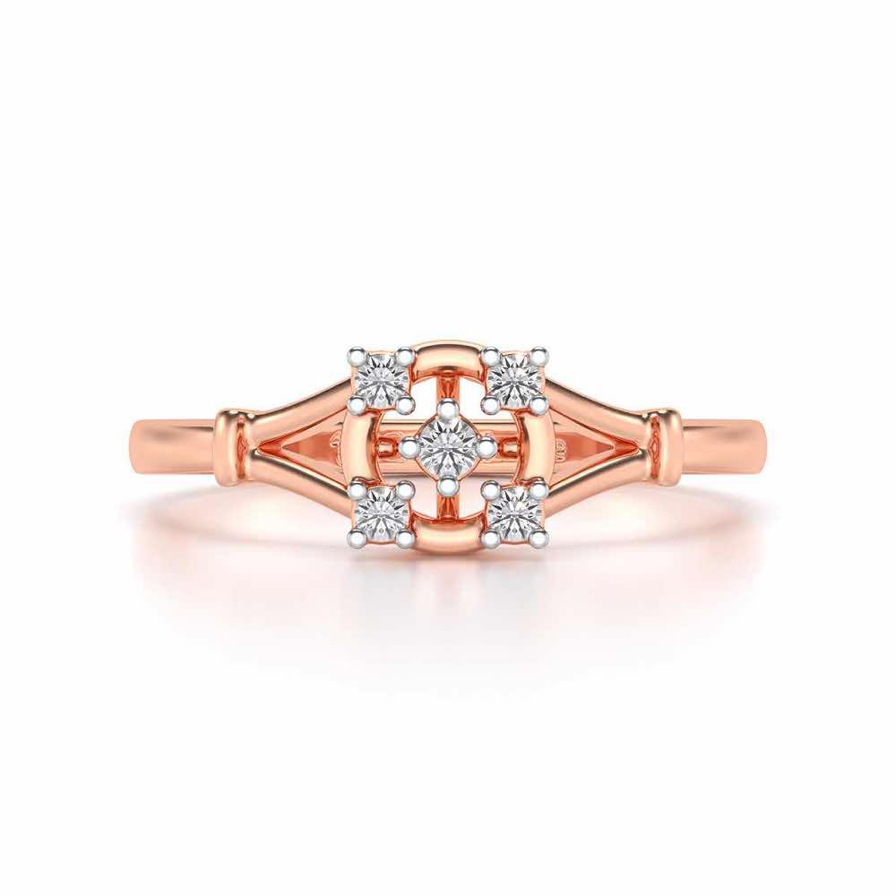 Bishakha Silver Ring - Rose Gold - Image 4