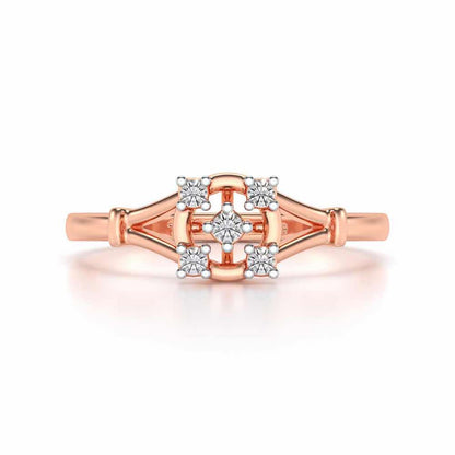 Bishakha Silver Ring - Rose Gold - Image 4