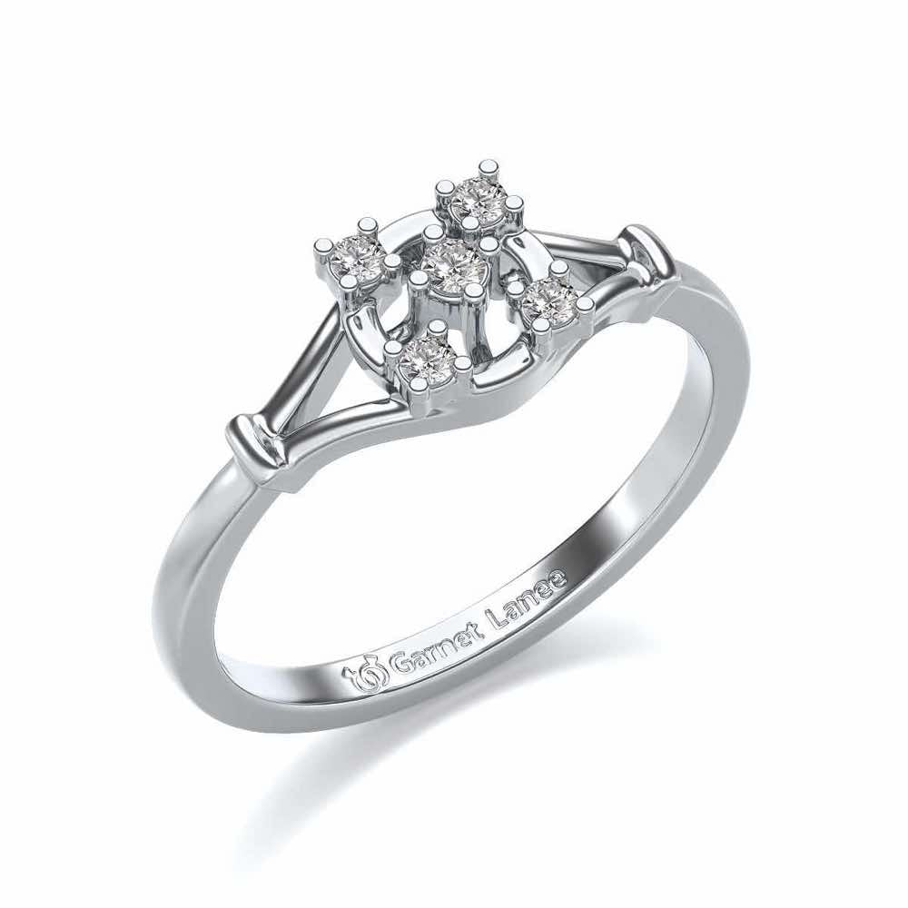 Bishakha Silver Ring - White Gold - Image 1