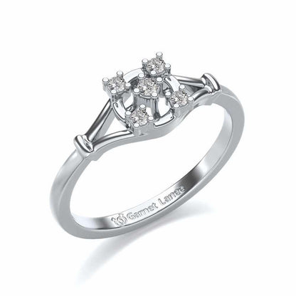 Bishakha Silver Ring - White Gold - Image 1