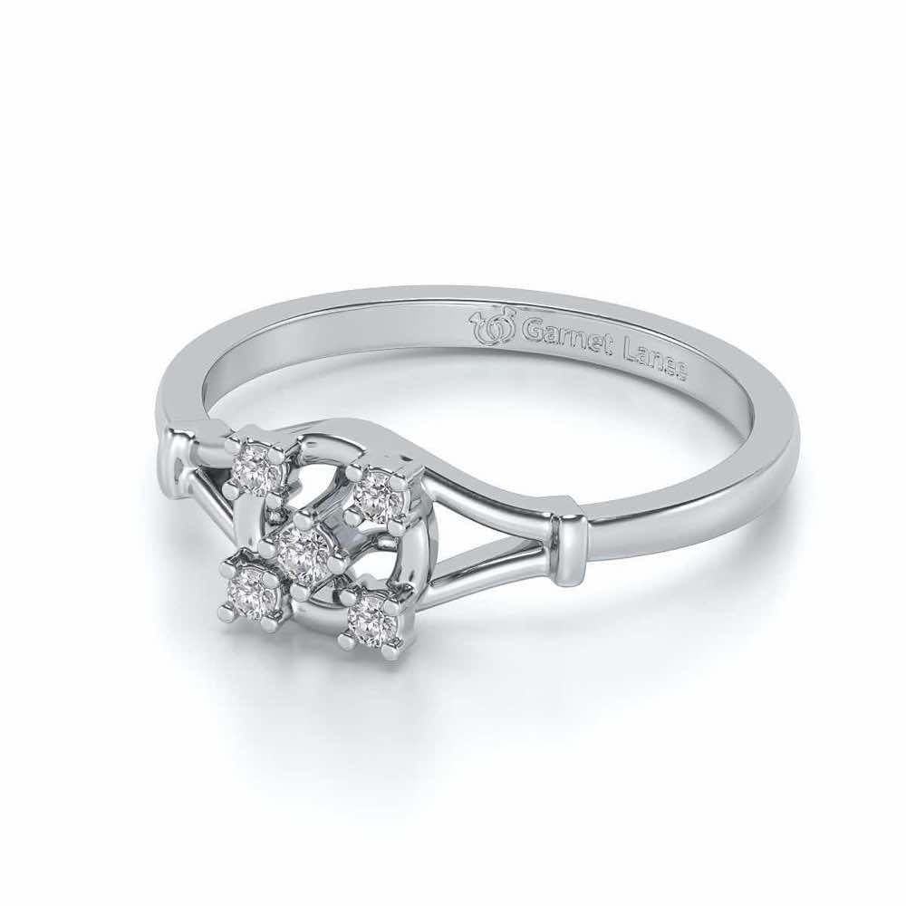 Bishakha Silver Ring - White Gold - Image 2