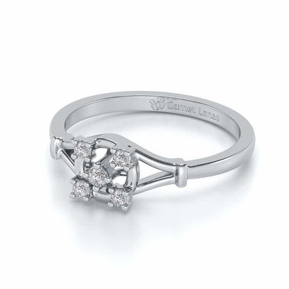 Bishakha Silver Ring - White Gold - Image 2