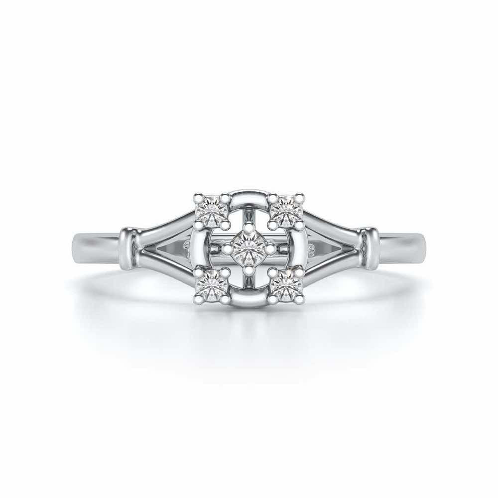 Bishakha Silver Ring - White Gold - Image 4