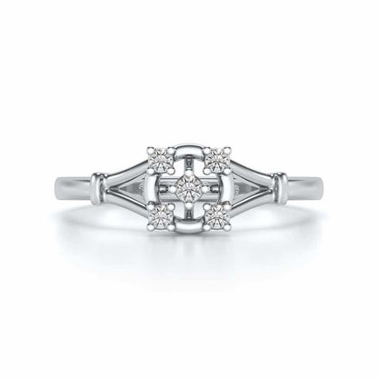 Bishakha Silver Ring - White Gold - Image 4
