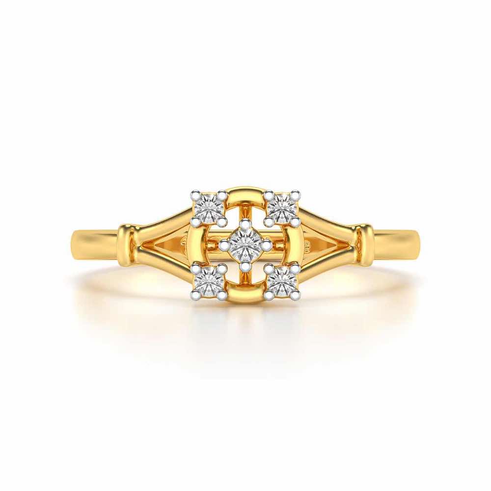 Bishakha Silver Ring - Yellow Gold - Image 4