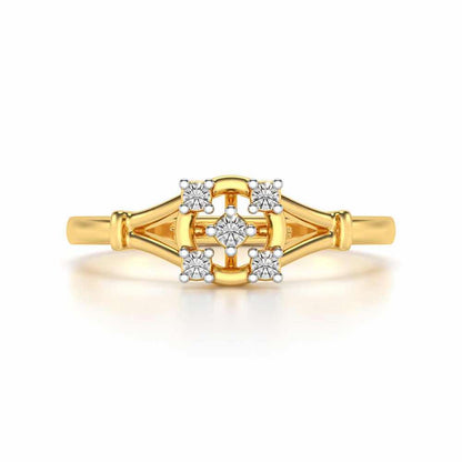 Bishakha Silver Ring - Yellow Gold - Image 4