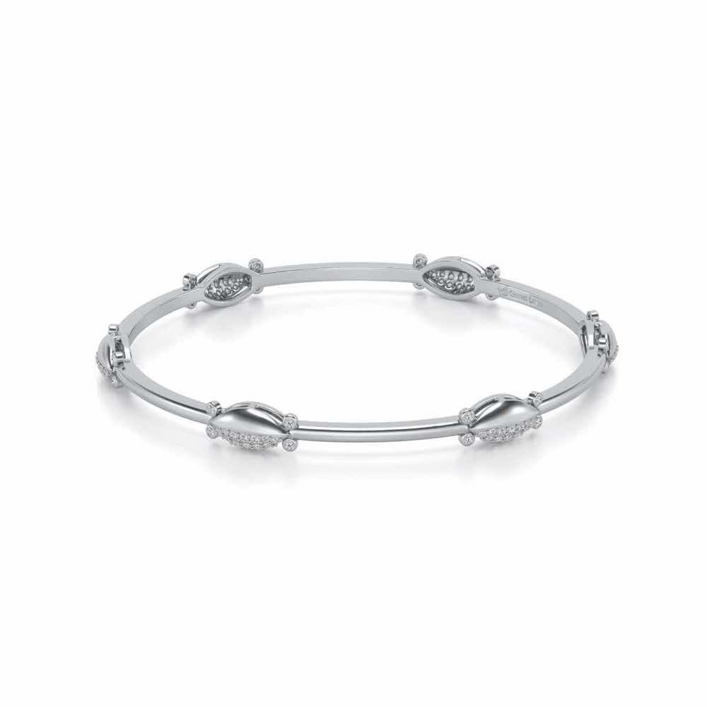 Blanche Silver Bangles - White Gold - Image 2