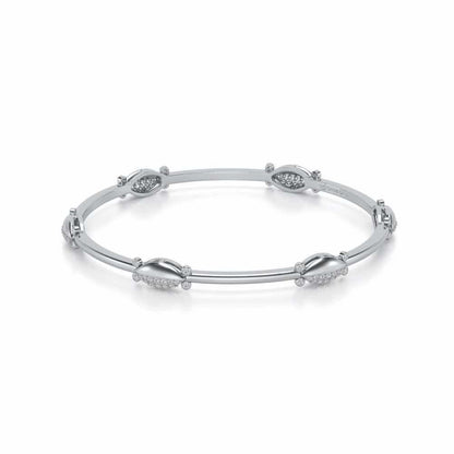 Blanche Silver Bangles - White Gold - Image 2