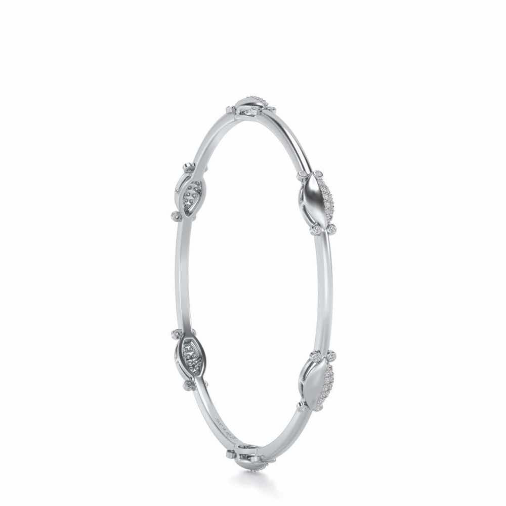 Blanche Silver Bangles - White Gold - Image 3
